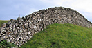 Dry stone wall on a hill in rural England